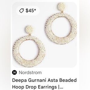 Deepa Gurnani Beaded Hoop Earrings